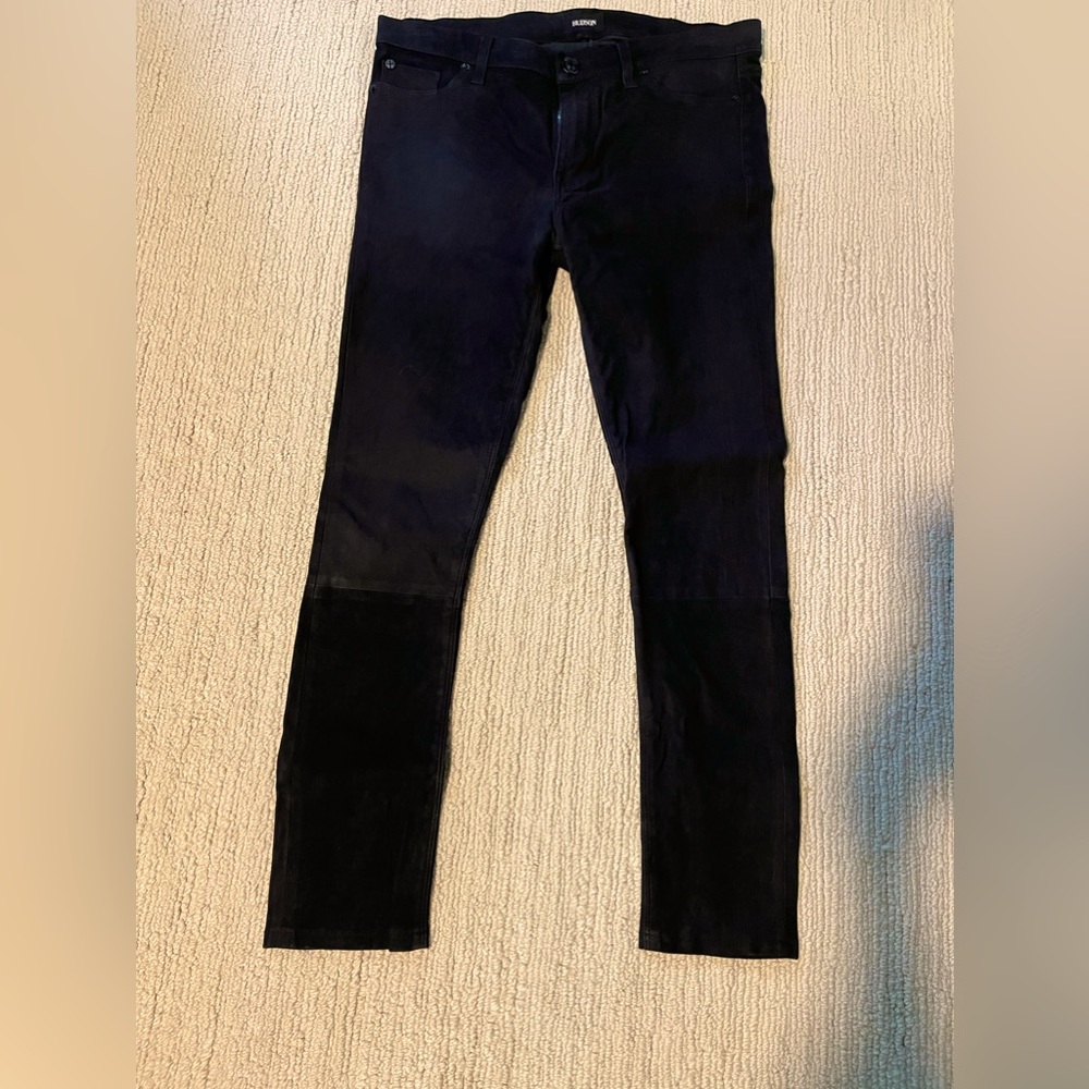 Hudson black suede like skinny jeans. Size 30
